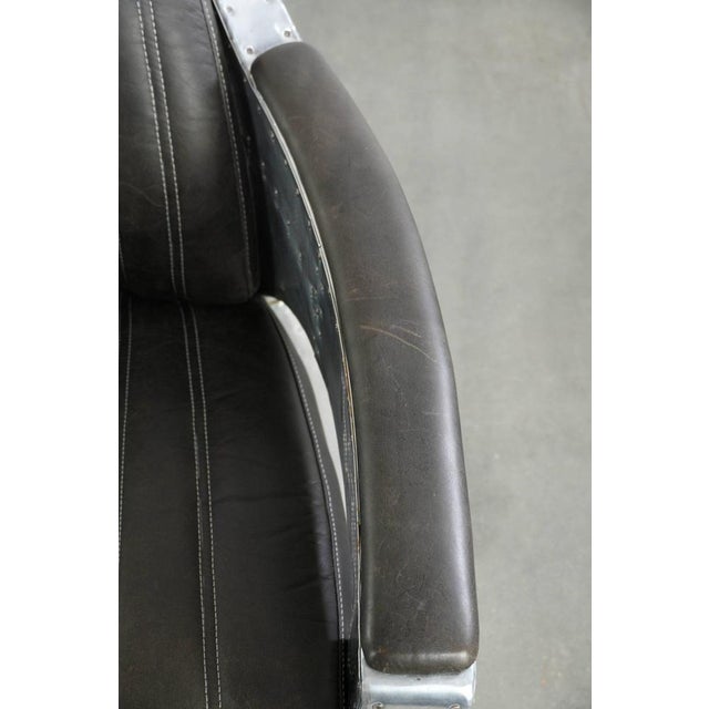 Industrial Black Cowhide Aviator Chairs, Set of 2 For Sale - Image 10 of 17