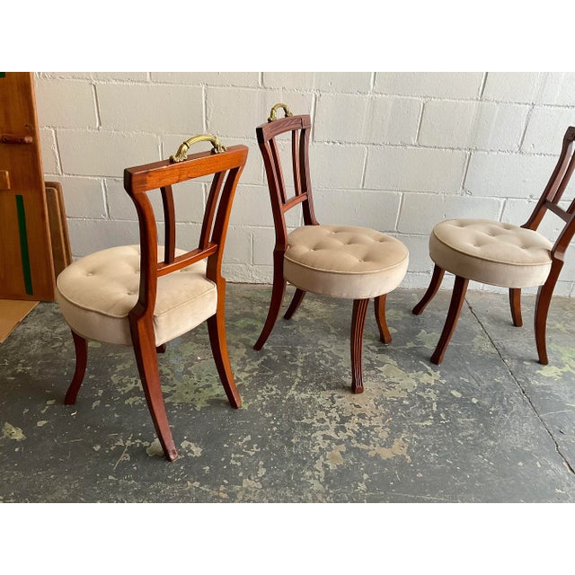 Wood Antique Set of Four Carved Mahogany Grosfeld House Dining Chairs, 1940s For Sale - Image 7 of 12