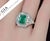 Metal Gia Certified 3.98ct Natural Zambian Emerald & Diamond Tiered Halo Milgrain 18k White Gold Ring, Size 6.5 For Sale - Image 7 of 16