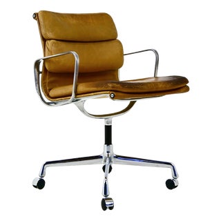 Leather Soft Pad Chair by Charles and Ray Eames for Herman Miller, 1970s For Sale