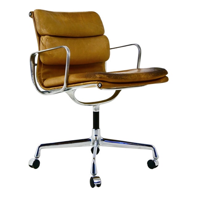Leather Soft Pad Chair by Charles and Ray Eames for Herman Miller, 1970s For Sale