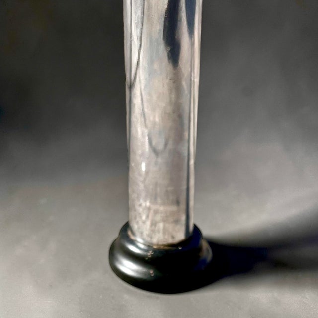 Black Bauhaus 3-Legged Side Table in Tubular Steel with Black Linoleum Top from Mauser Werke Waldeck Table, 1950s For Sale - Image 8 of 13