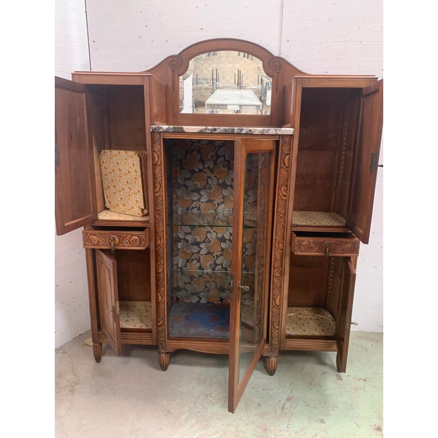 Art Deco Dining Room Set in Finely Carved Walnut, Set of 9 For Sale - Image 6 of 18