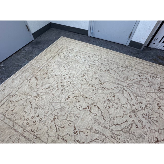 8ft × 9ft 9in Gallery Ephesus Oushak Area Rug in Taupe Tones For Sale - Image 11 of 12
