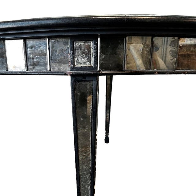 Black 1930s Vintage Empire Style Black Lacquer Mirror Table With Original Mirror For Sale - Image 8 of 11