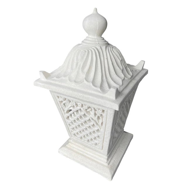 A Pair of Vintage Palm Beach Style Cast Stone Garden Lanterns For Sale In West Palm - Image 6 of 12