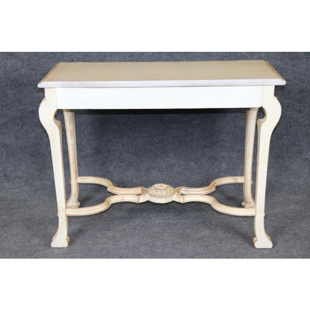 Louis XV Style Distressed Painted Console Table For Sale - Image 4 of 14
