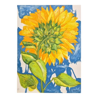 Richard C. Karwoski "Sunflower" Botanical Still Life Hand Signed Lithograph For Sale