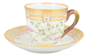 Flora Danica Demitasse Cup with Saucer in Porcelain from Royal Copenhagen, 1960s, Set of 2