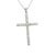 2010s Natural Diamond Cross Pendant 17" Chain 14k White Gold 0.41 TCW Certified For Sale - Image 5 of 11