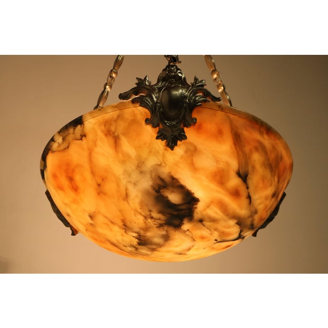 Neo Classical Alabaster Pendant Light, 1880 For Sale - Image 3 of 15