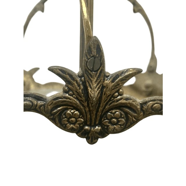 Vintage Neoclassical / Victorian Style Frosted Glass Wired Pendant Light For Sale - Image 4 of 9