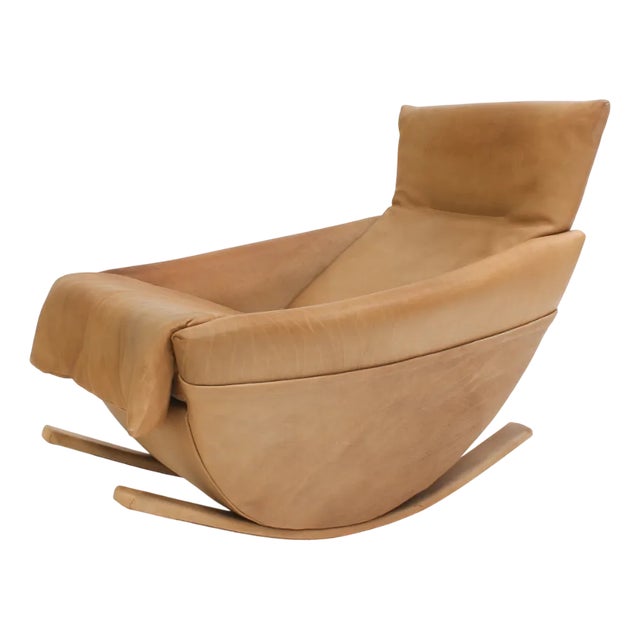 Natural Leather Rocking Chair from de Sede, Switzerland, 1970s For Sale