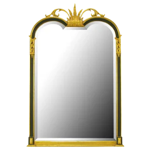 Empire Revival Parcel-Gilt and Black Lacquer Wall Mirror