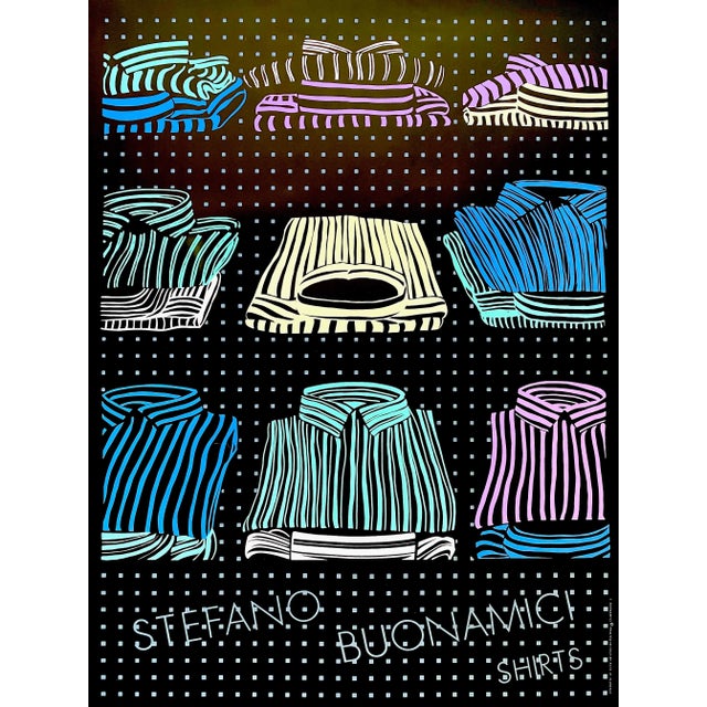 Stefano Buonamici Vintage 1980's " Shirts " Postmodern Fine Art Silkscreen Print Italian Pop Art Poster For Sale In Kansas City - Image 6 of 9