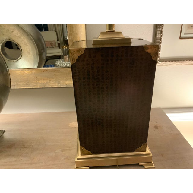 Traditional 1980s Asian Inspired Frederick Cooper Lamps With Brass Appointments For Sale - Image 3 of 15