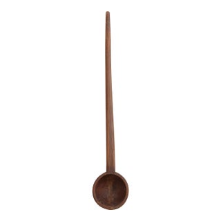 39" Long Hand-Carved Wooden Ladle For Sale
