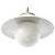 Vintage White Enamel, Opaline Glass, Porcelain & Brass Pendant Lamp For Sale - Image 4 of 8