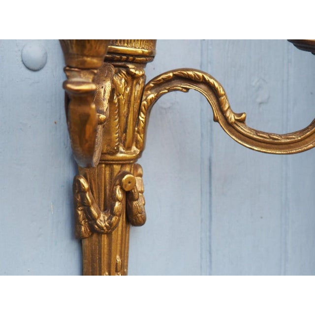 Vintage French Empire Style Wall Sconces, 1940s, Set of 2 For Sale - Image 4 of 10