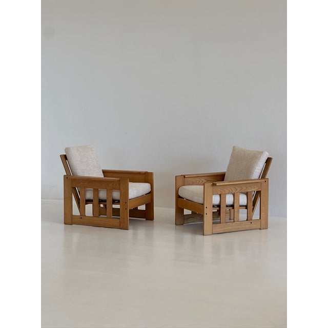 Danish-Style Armchairs in Ash and Cream-Colored Velvet Upholstery, 1970s, Set of 2 For Sale - Image 6 of 18