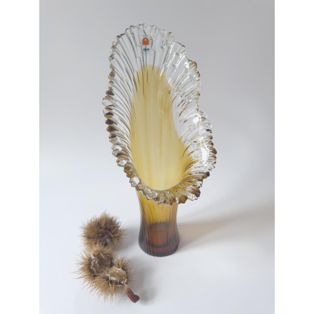 Large Scandinavian Sculptural Art Glass Vase by Tauno Wirkkala for Humppila, 1970s For Sale - Image 7 of 17