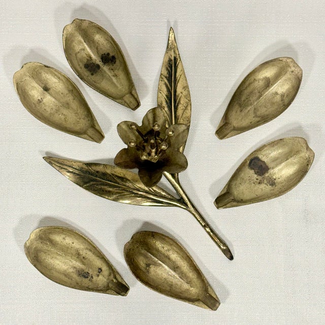 1960s Mid-Century Modern Brass Lotus Flower Ashtray / Catchall For Sale - Image 10 of 13