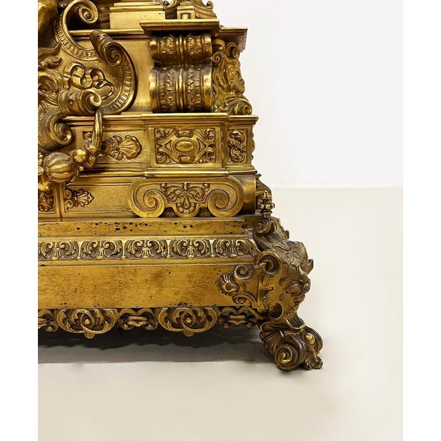 French Gilt Bronze Clock, 1820-1850 For Sale - Image 4 of 10