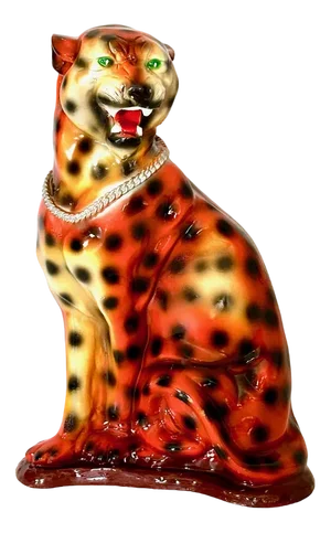 Large Vintage Italian Tiger Statue in Resin, 1970s
