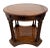 Gorgeous Vintage Round side Table with Bottom Shelf Double column legs Solid Oak. 23" Tall x 26" wide 26" deep. Very Good...