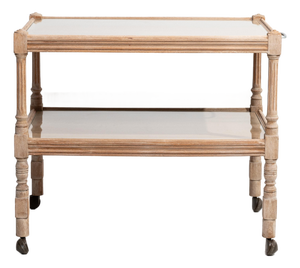 French Oak Bar Cart on Casters France 1950s