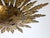 Gold Mid-Century Gilt Metal Sunburst Flush Mount with Leaf Rays, 1950s For Sale - Image 8 of 10