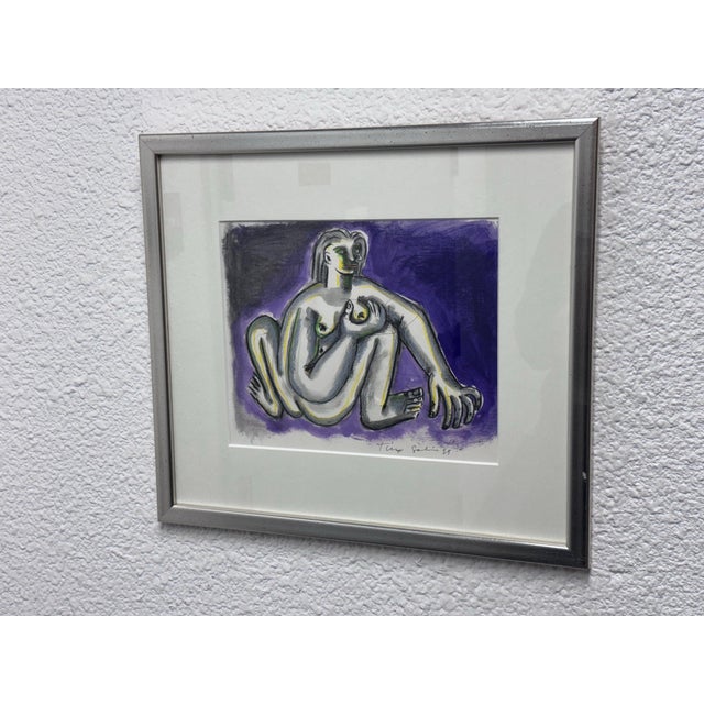 Circa 1999 Timo Solin Framed Ink Wash/ Water Color For Sale - Image 4 of 12