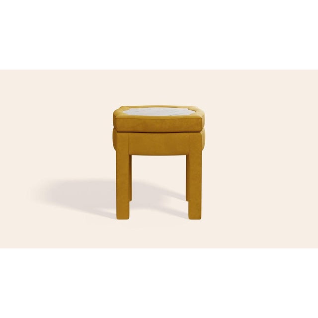 Turmeric Velvet Piero Ottoman by Ceraudo For Sale - Image 6 of 8
