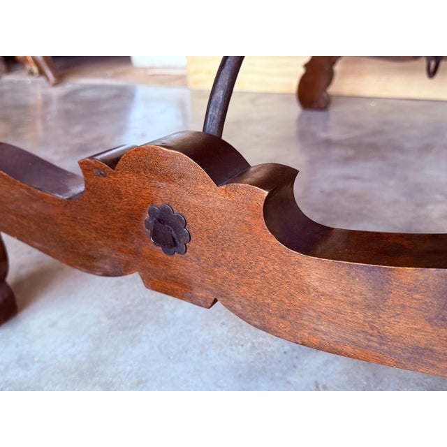 20th Dining or Console Table of Walnut with Lyre Legs and Heavy Top, Spain For Sale - Image 14 of 18