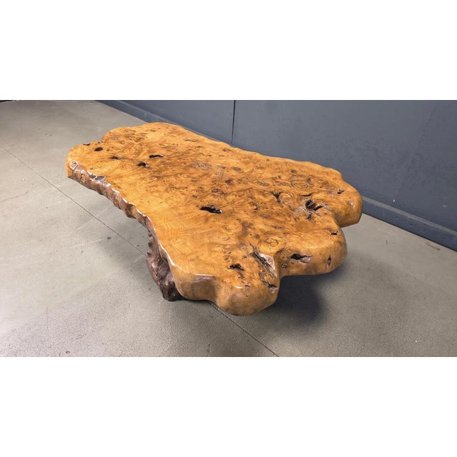 Freeform Coffee Table in Elm, 1970s For Sale - Image 9 of 15