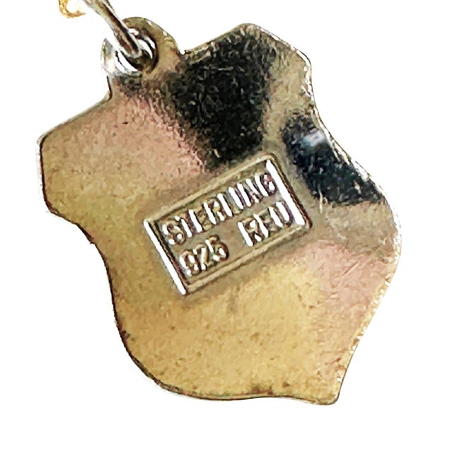 Mid 20th Century DC Washington Vintage Fritz Reu Sterling Silver Enamel Charm on New 18 Inch Gold Filled Necklace For Sale - Image 5 of 5