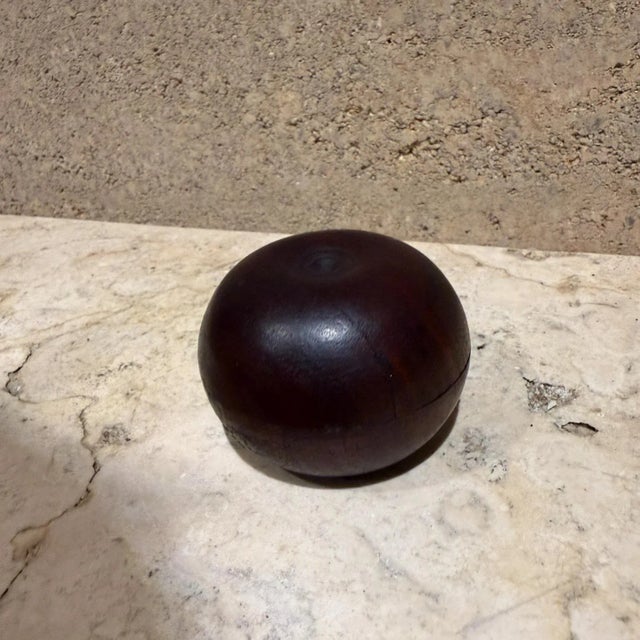 1970s Small Lidded Wood Vessel Container For Sale - Image 12 of 18