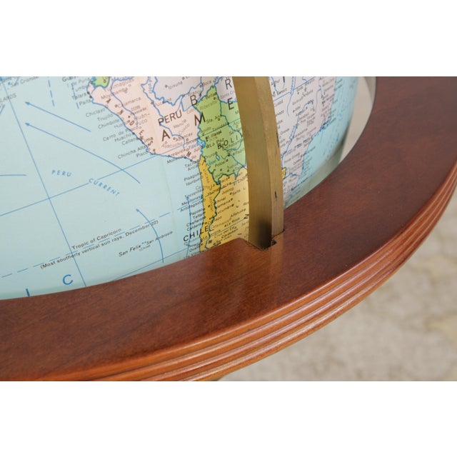Traditional Replogle Large Lighted Globe on Cherry Stand For Sale - Image 3 of 18