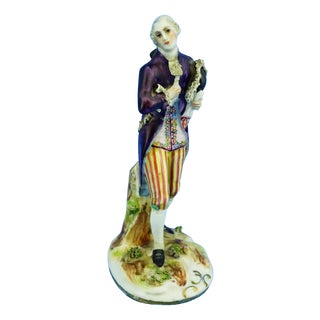 19th Century Neo-Rococo Porcelain Noble Dandy Figurine from Ginori Doccia, Italy, 1800s For Sale