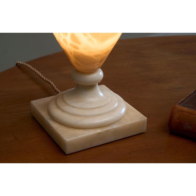 Large Mid-Century Modern Table Lamp in Alabaster, 1970s For Sale - Image 11 of 13