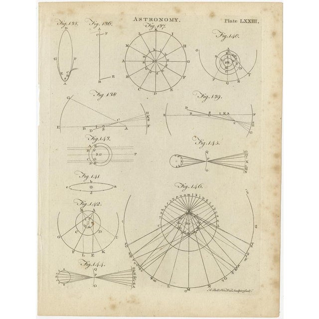 Paper Antique Astronomy Prints by Bell, 1797, Set of 12 For Sale - Image 7 of 14