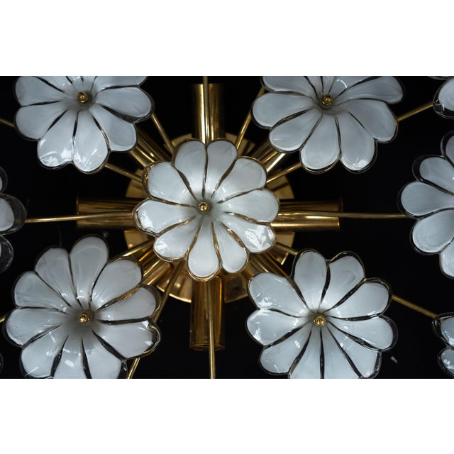 Murano White Flower Ceiling Lamps, Italy, 1980s, Set of 2 For Sale - Image 15 of 18