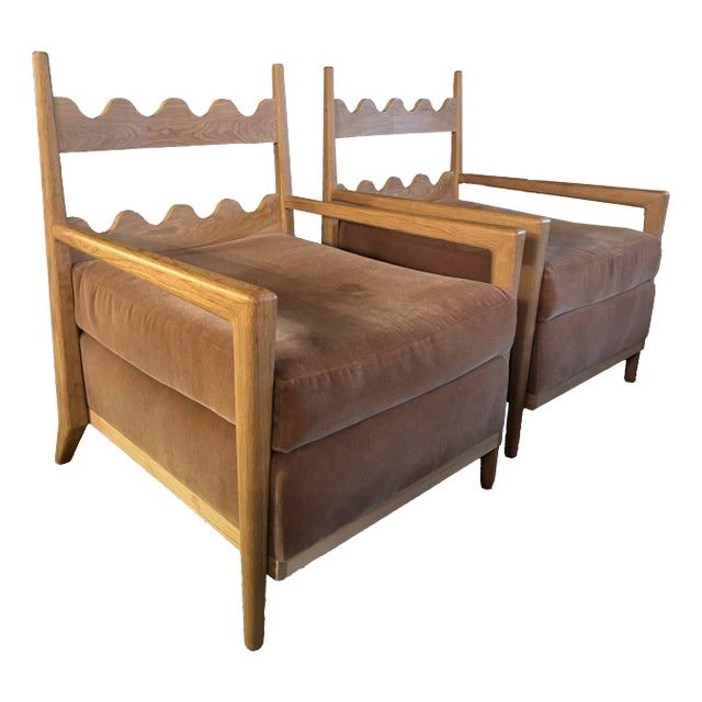 Jean Royere Inspired Scallop Back Chairs- Set of 2 For Sale