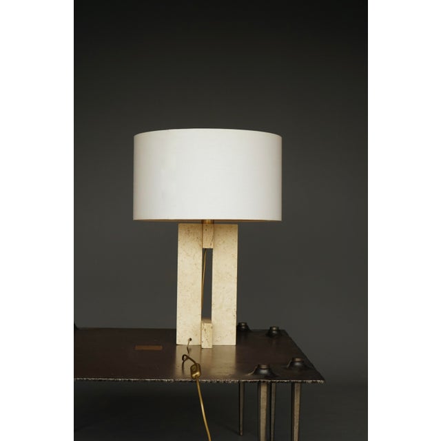 Mid-Century Modern Table Lamp in Travertine, Italy, 1970s For Sale - Image 3 of 12