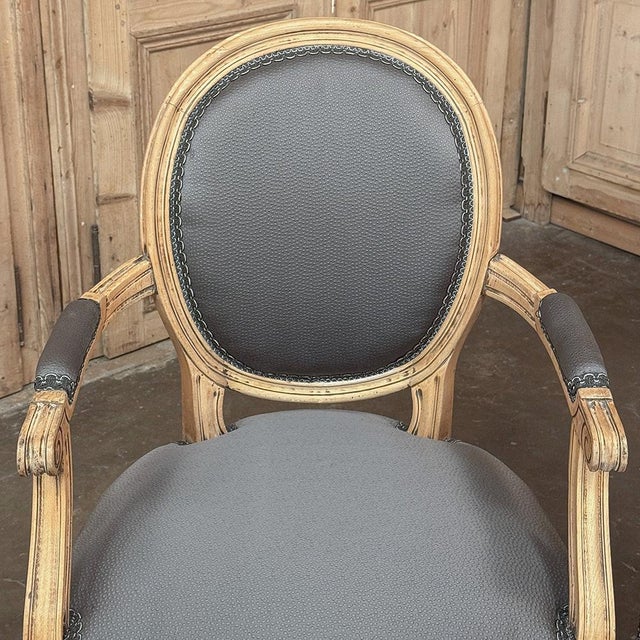 Pair Antique French Louis XVI Medallion Armchairs ~ Fauteuils For Sale - Image 13 of 18