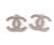 Chanel Classic Silver CC Crystal Moscova Piercing Earrings, A Pair For Sale In Los Angeles - Image 6 of 8
