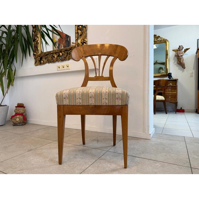 Biedermeier Chair in Walnut For Sale - Image 3 of 8