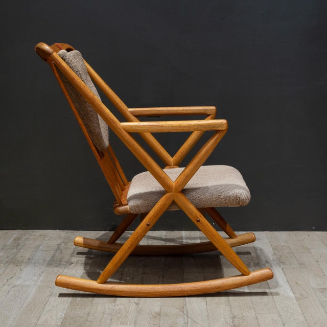 Brown Mid-Century Benny Linden Teak Rocking Chair C.1960 For Sale - Image 8 of 11