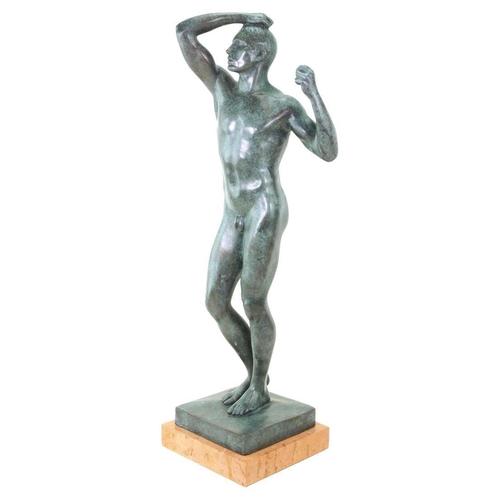 Green Modern Green Patinated Nude Sculpture, 20th Century, Bronze For Sale - Image 8 of 8