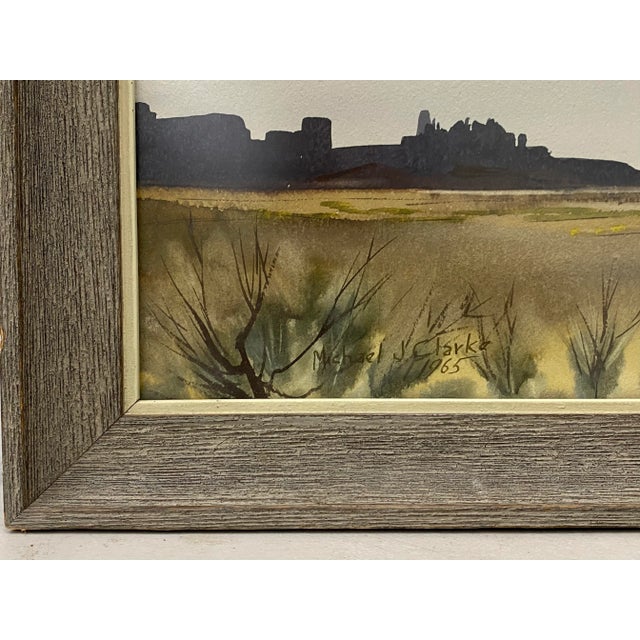 Michael J. Clarke "Mesquite, Nevada" Original Watercolor C.1965 Original Nevada Western Landscape Original watercolor on...